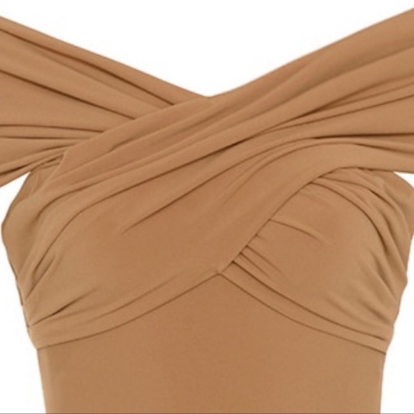 House of CB Marle Tan Off the Shoulder Bodysuit XS - Picture 4 of 9
